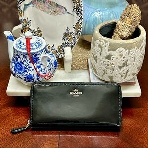 Coach Black Patent Leather Wallet